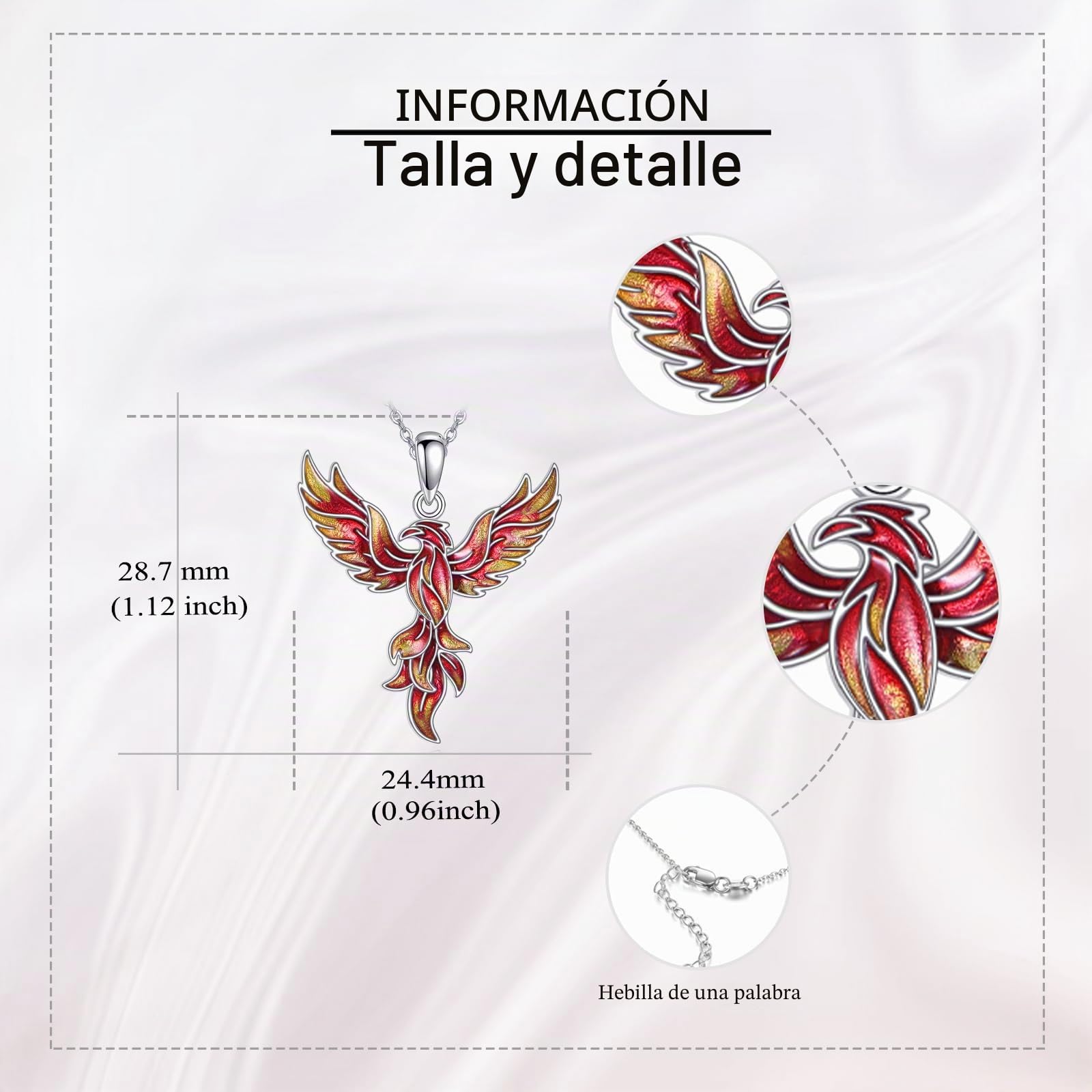 Phoenix Collar S925 Plata de Ley Crecimiento Fénix Colgante Joyería Regalos para Mujeres