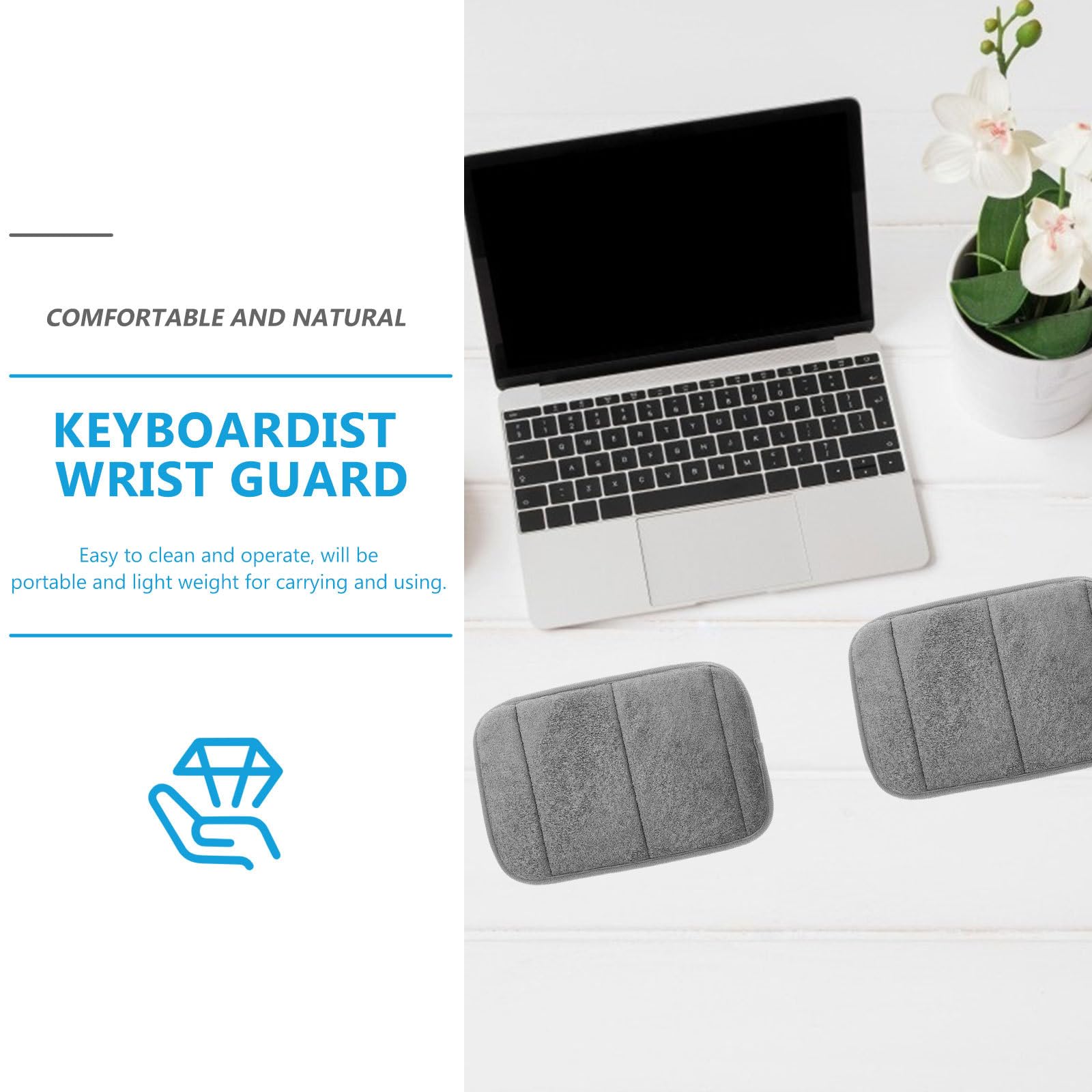 Alfombrillas de Ratón para Ordenador 2 Piezas Memoria Espuma 30 Cm Gris Antideslizantes para Oficina y Portátil, Superficie y Lavable para Juegos y Trabajo