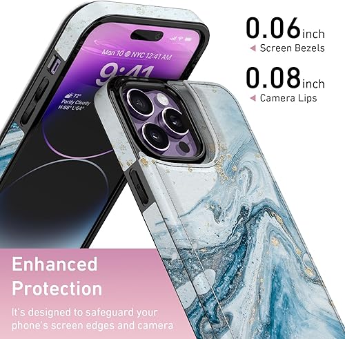 Miniatura 3 de LETO Funda tipo cartera para iPhone 15 Pro con función atril de piel tipo folio con tapa, diseños de moda, tarjetero de crédito, funda protectora