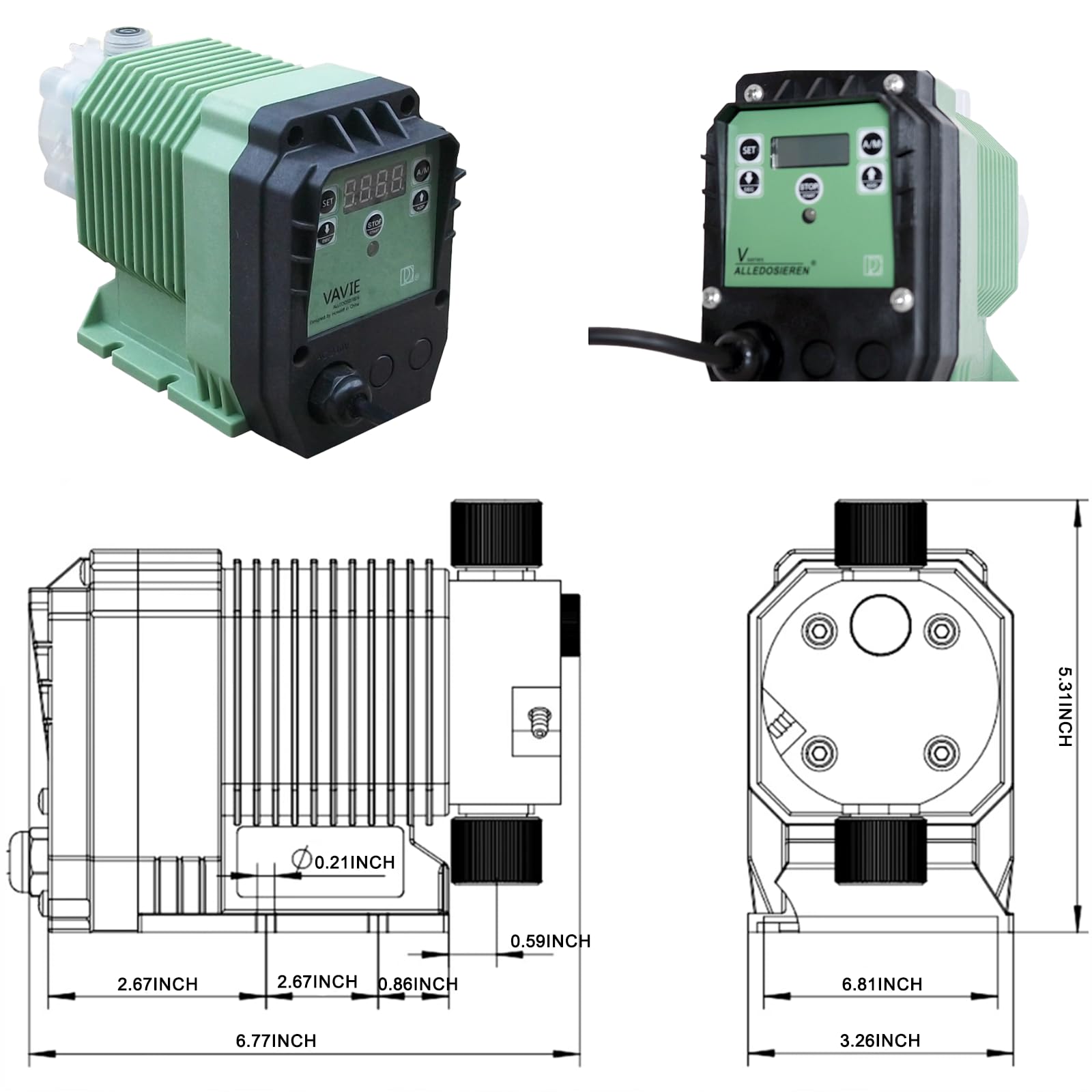 Bomba dosificadora de ácido, bomba de diafragma electromagnética de 220 V, equipo de dosificación electromagnética automática, bomba cuantitativa (15,2 l/h)