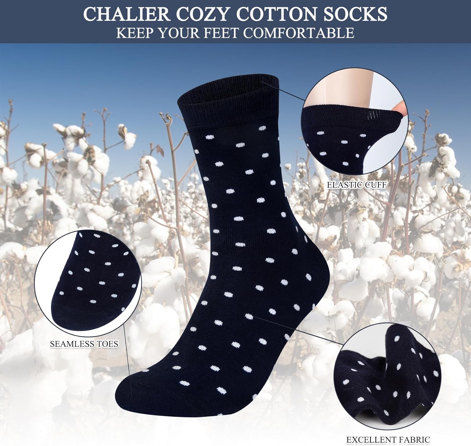 10 Pairs Womens Cotton Socks Soft Ladies Multiple Colors Patterned Gifts Socks for Womens Girls - Image 4