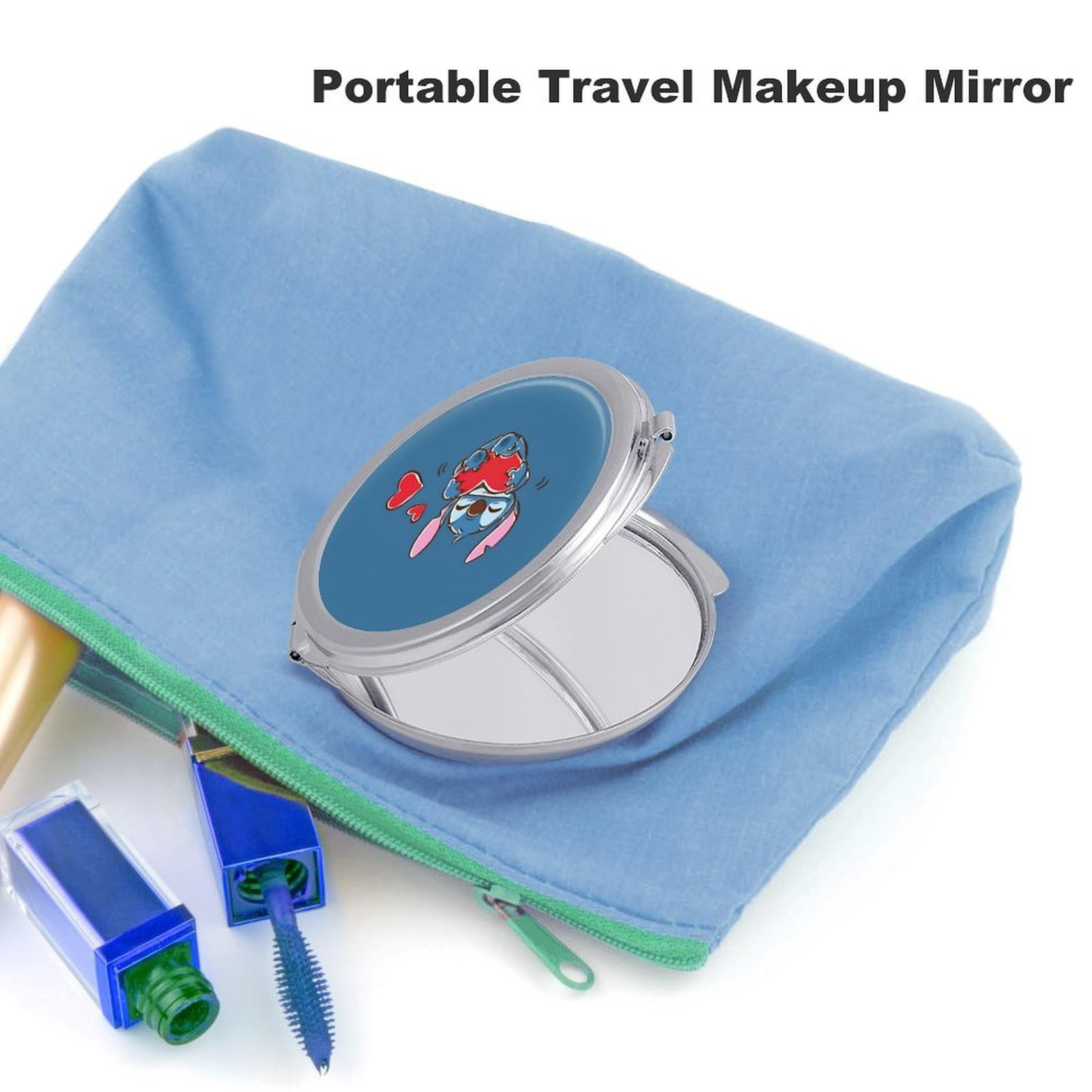 スティッチ がま口ポーチ ハンカチ ミラー 鏡 キーホルダー レトロ