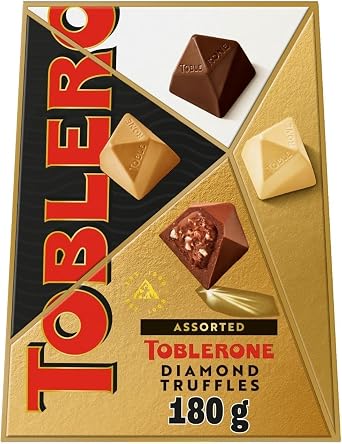 Premium Swiss Chocolate Truffles - Best gift for Friends & Family for Any occasion (Toblerone Assorted Diamond Chocolate Truffles 180g)