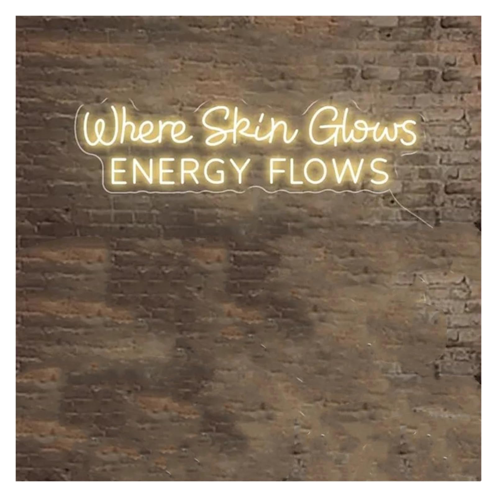 LEMST Signs Lamp Where Skin Glows Energy Flows Neon Sign, Beauty Salon Studio Neon Sign,Beauty Spa Sign 42x17.5cm(Warm White)