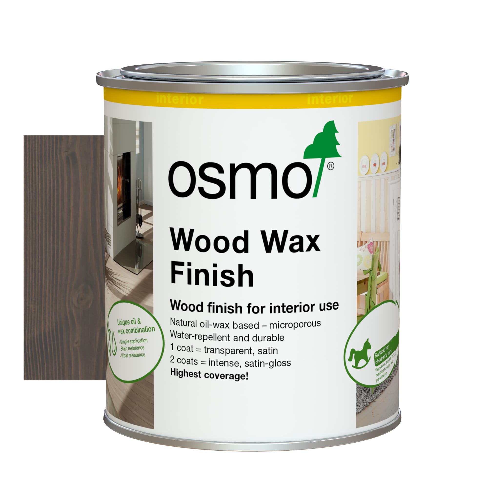 Osmo Wood Wax Finish (750ML, Granite Grey)