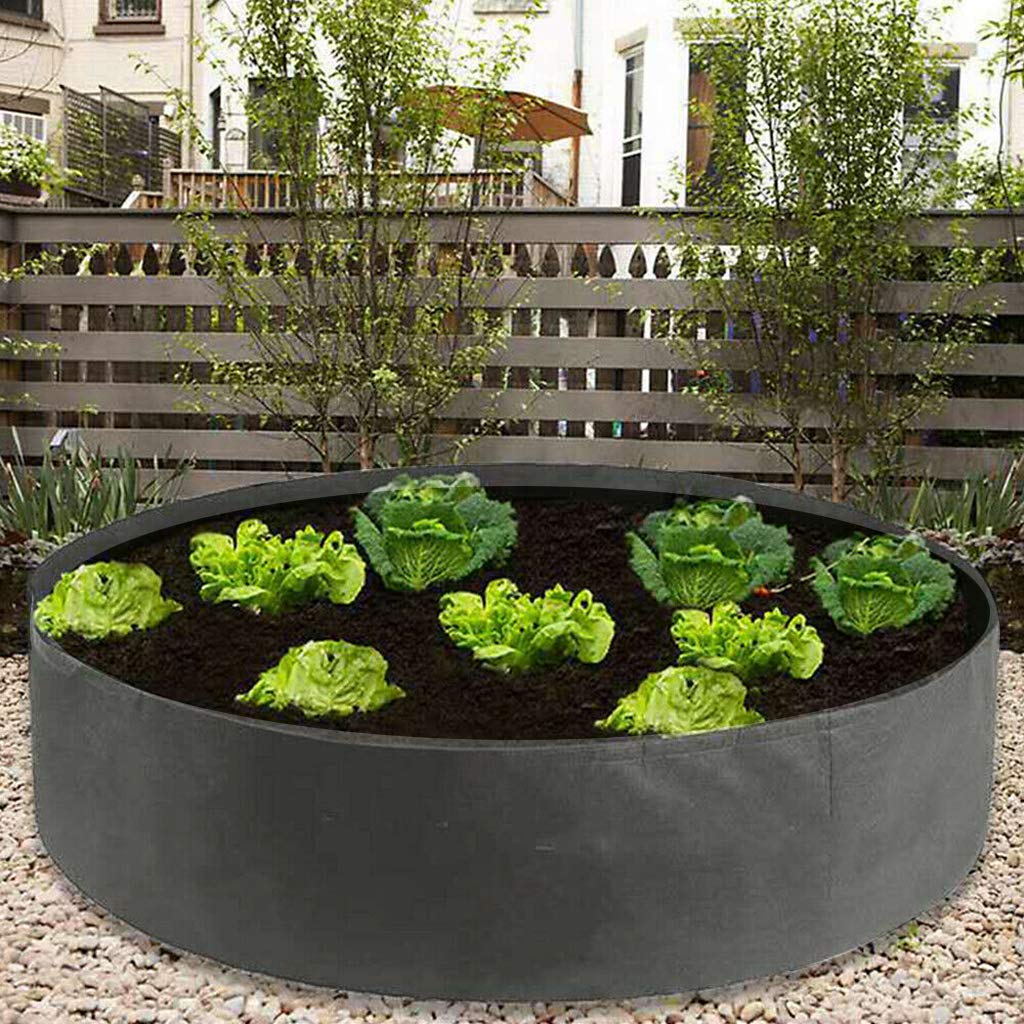 Lot de 5 sacs de plantation surélevés, 80 x 30 cm, gris