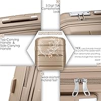 Sea choice Kofferset 4st Handbagage Trolley Koffer met Beautycase Harde Schaal Polypropyleen Reiskoffer TSA slot 4 dubbele Wielen S M L XL ( Handbagage 55cm(Uitbreidbaar), Naakt Roze