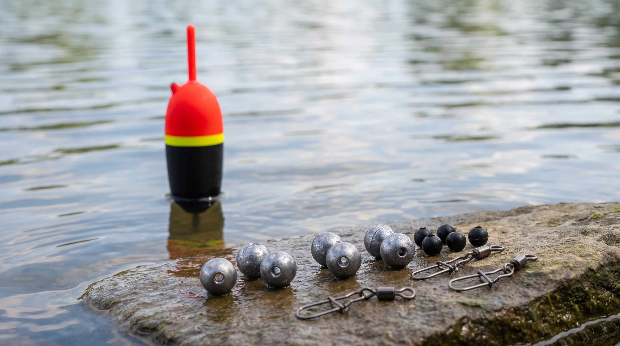 Zite Juego de flotadores de pesca para lucio, 20 – 30 g, montaje de doble perforación terminado en la cabeza de acero, tope de plomo de perlas, sistema completo de cebo para lucios