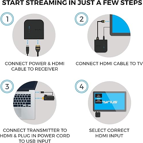 Miniatura 6 de Nyrius Aries Prime Wireless Video HDMI Transmitter  Receiver for Streaming HD 1080p 3D Video  Digital Audio from Laptop PC Cable Netflix YouTube PS