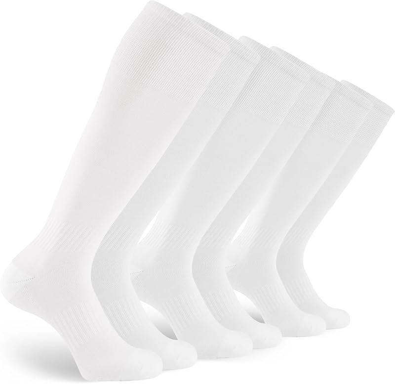 GRAPMKTG 3 Pairs Soccer Football Socks for Youth Baseball Softball Socks for Women and Men Boys Girls