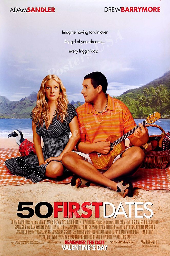 PremiumPrints - 50 First Dates Movie Poster Glossy Finish Made in USA - MOV854 (24" x 36" (61cm x 91.5cm))