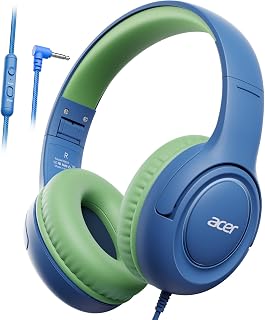 Acer Kids Headphones for School, 85-94dB Limiter, 3.5mm Jack, w/Mic HK03