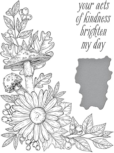 Miniatura 4 de Spellbinders Juego de placas y troqueles de prensa floral otoñal, metal