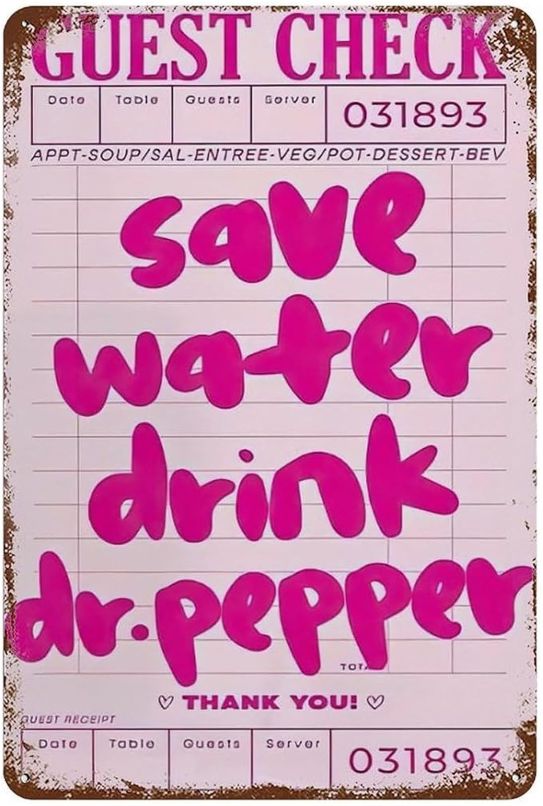 Vintage Save Water Drink Soda Metal Sign Funny Decor 12x8 Inch