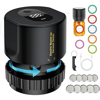 Mason Vacuum Sealer Electric Mason Jar Vacuum Sealer Kit for Wide Mouth and Regular Mouth Mason Jars Vacuum Sealer for Mason Jars with Canning Opener