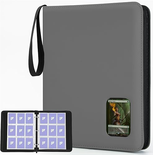 Miniatura 24 de Carpeta de tarjetas de 9 bolsillos con cremallera, libro porta tarjetas de 360 bolsillos, carpeta con cremallera de PU premium para TCG, MTG, 1-1