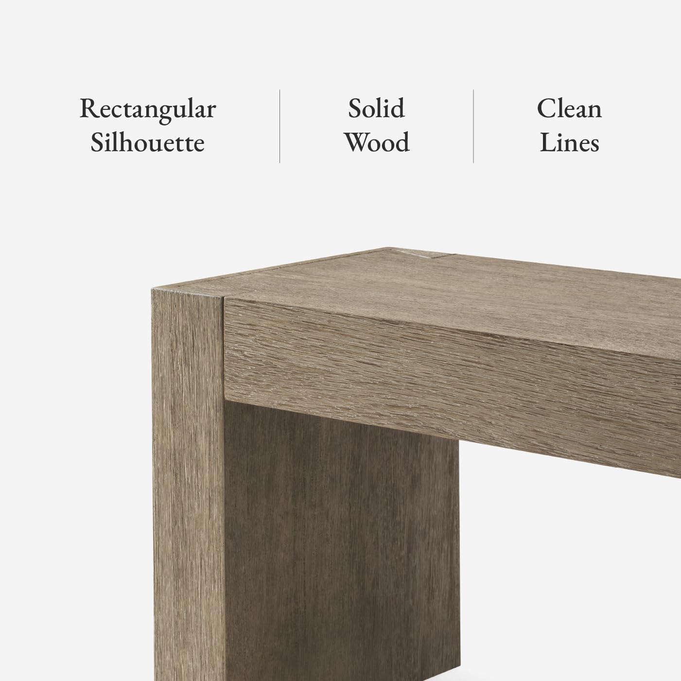 Maven Lane Zeno Bench, Grey Solid Wood | Handcrafted Solid Wood Bench, Ideal for the Living Room, Entryway, Foot of the Bed, or Extra Dining Table Seating