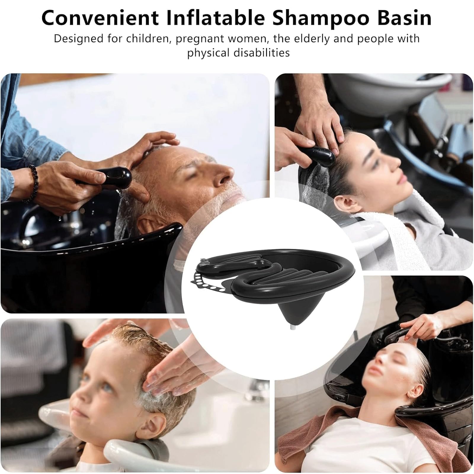 Lavabo per Capelli Gonfiabile, Vasca per Lavare i Capelli, Senza fuoriuscite, per Lavare i Capelli, a Letto, lavabo Mobile Leggero