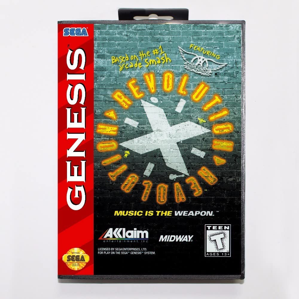 Cartuccia di gioco Revolution X Scheda di gioco MD a 16 bit con scatola al dettaglio per Sega Mega Drive per Genesis (nero)
