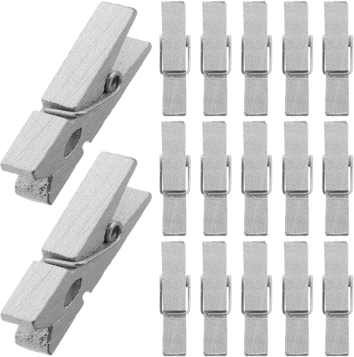 50 Pcs Silver Mini Photo Clips Wooden and Metal Note Clamps for Organizing Photos and Cards, Portable Stylish Clips for Home Wall Decoration