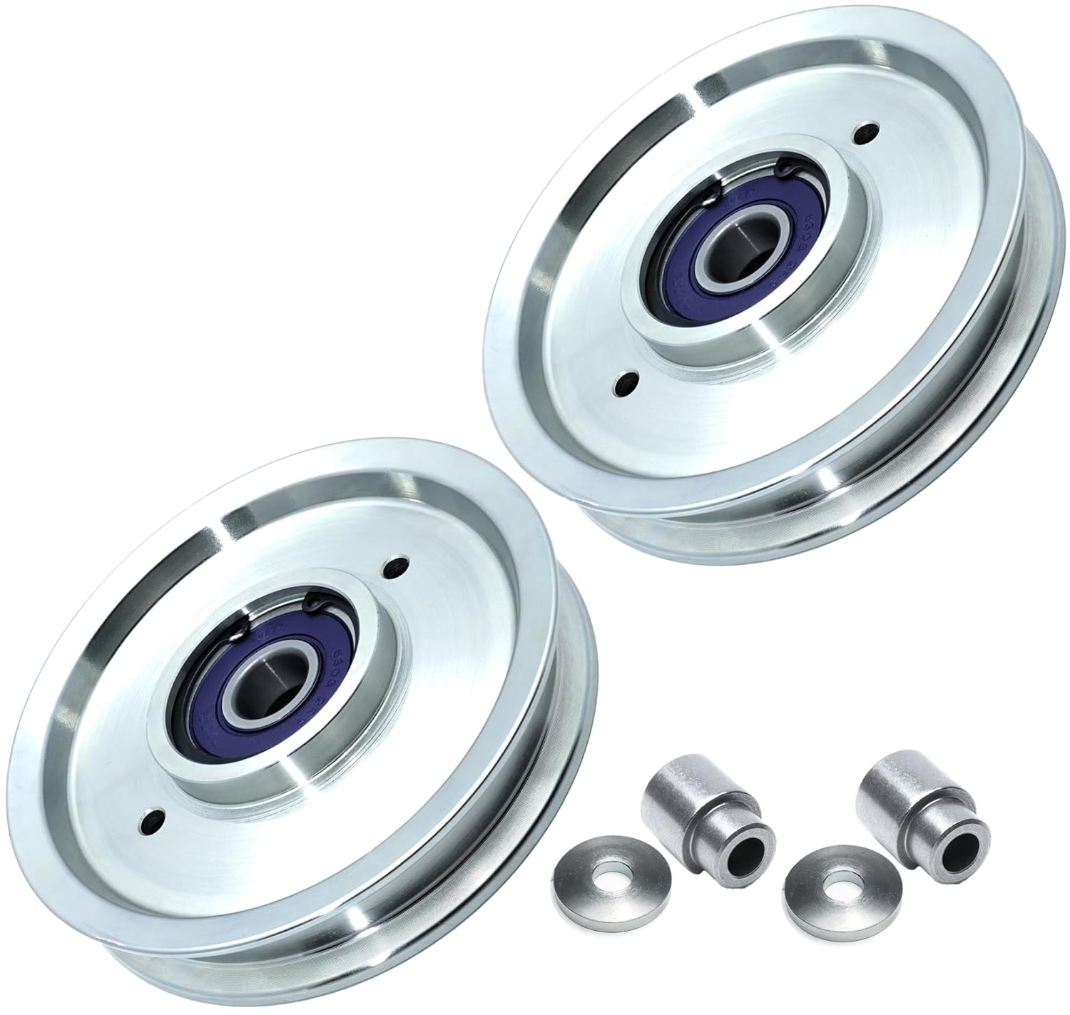 2 Pack BigBearing 126124 604231 Rebuildable Billet Idler for Hustler FasTrak SDX TrimStar Surfer Pro Raptor SD SDX X XD XDX XL Flip-Up & Limited, BigDog BlackJack Alpha MP Big Dog 607479 15213 280-811