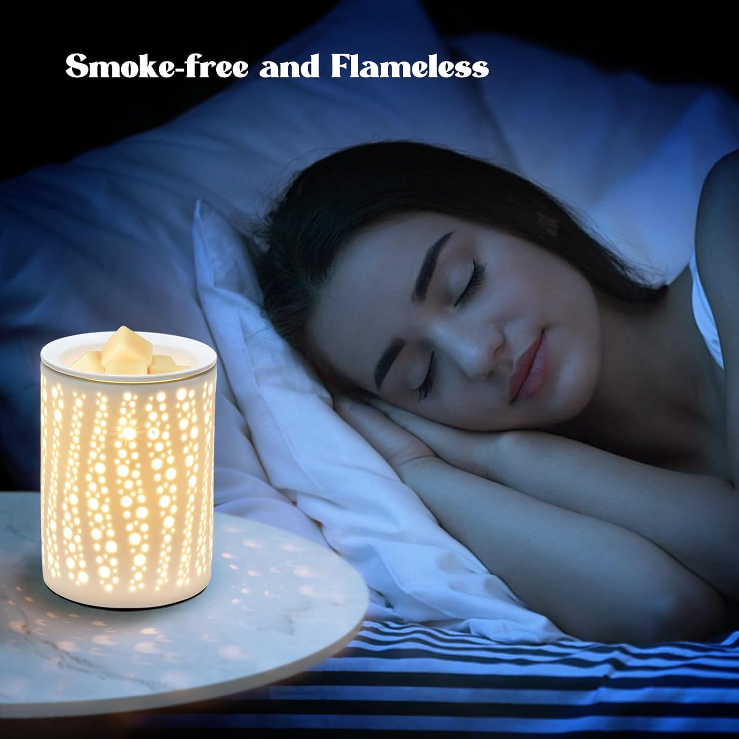 Wax Melt Warmer, Essential Oil Burner, 3-in-1 Heater Removable Tray for Warming Scented Candles to Bedroom Living Room Decor, Ideal Gift for Valentines Mother's Day, Spa and Aromatherapy (Polka Dot)