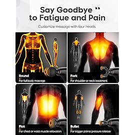 FVZ Massage Gun with Upgraded Extension Handle, 10MM Massage Gun Deep Tissue, Back Massager, Muscles/Neck/Shoulders/Waist/Legs Massager Portable for Pain Relief, White Elephant Gifts for Men