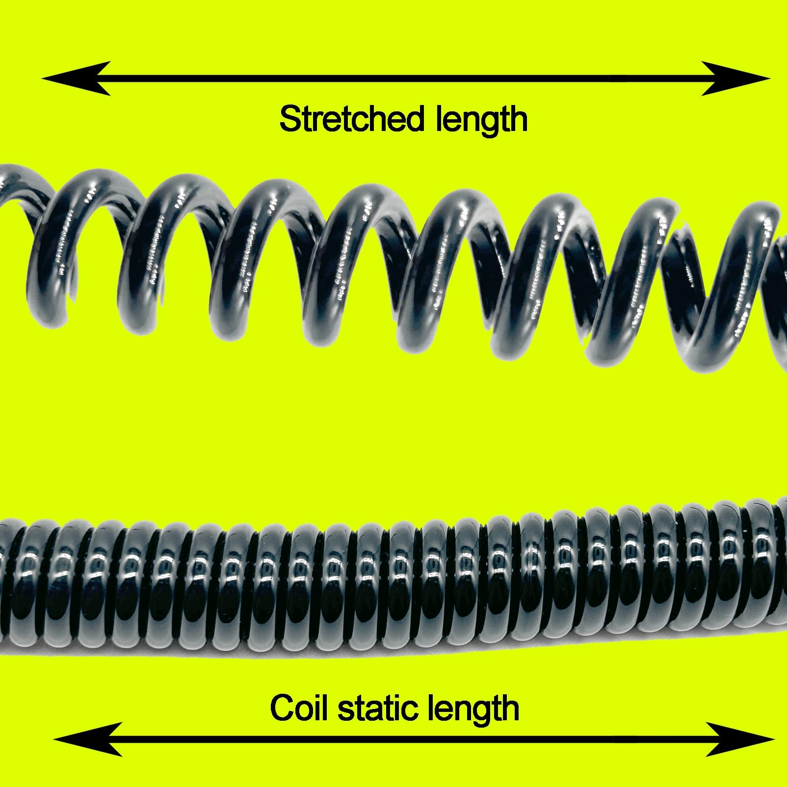 Telescopic Spring Fil thermorétractable électrique à ressort spiralé à 7 conducteurs, 0,2 mm², calibre 24 AWG Length Extendable(Straight 7.5 meters)