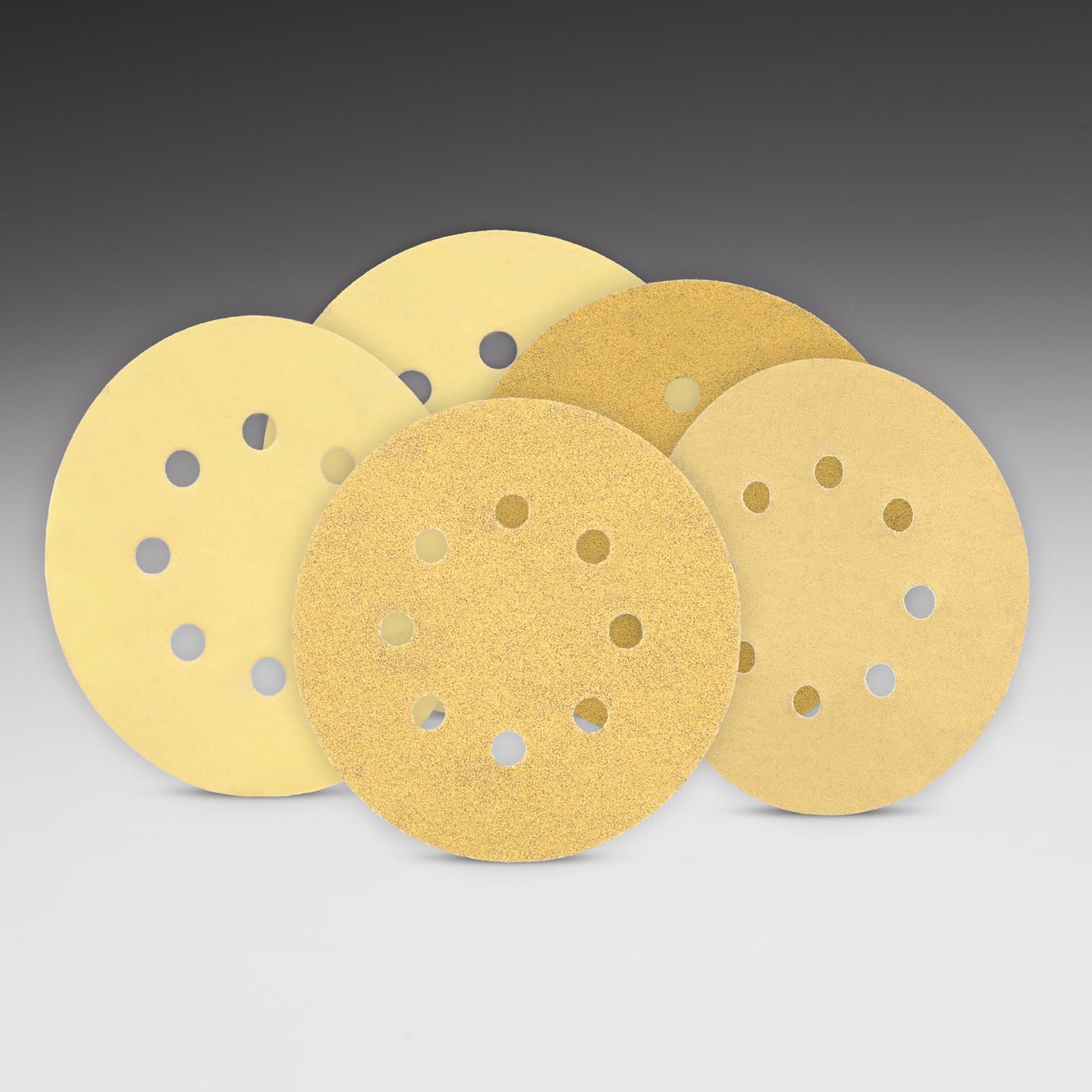 Norton 5 Inch 8-Hole Hook & Loop Sanding Discs, 50-Pack Assorted Grits (60, 80, 120, 220, 320), for Multi-Surfaces. Wood, Metal, Composites, Painted Panels