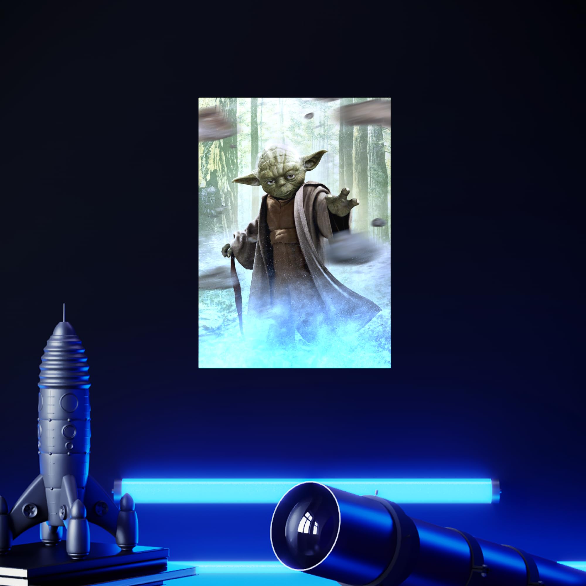 Plaque Métal Star Wars - Maître Yoda - 30 X 20 Cm - Décoration Murale