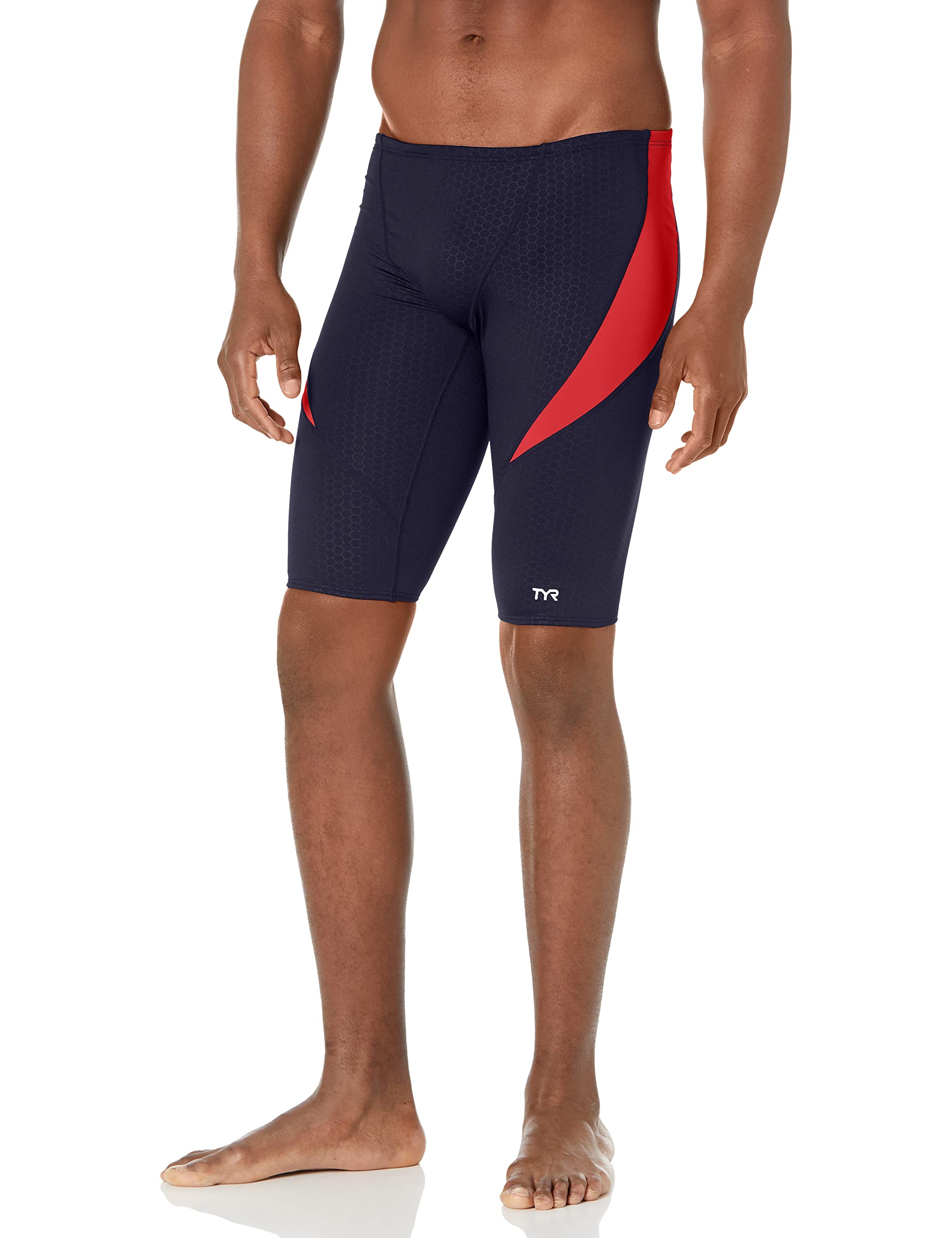 TYR Men's Durafast Elite Curve Splice Jammer Swimsuit Navy/Red