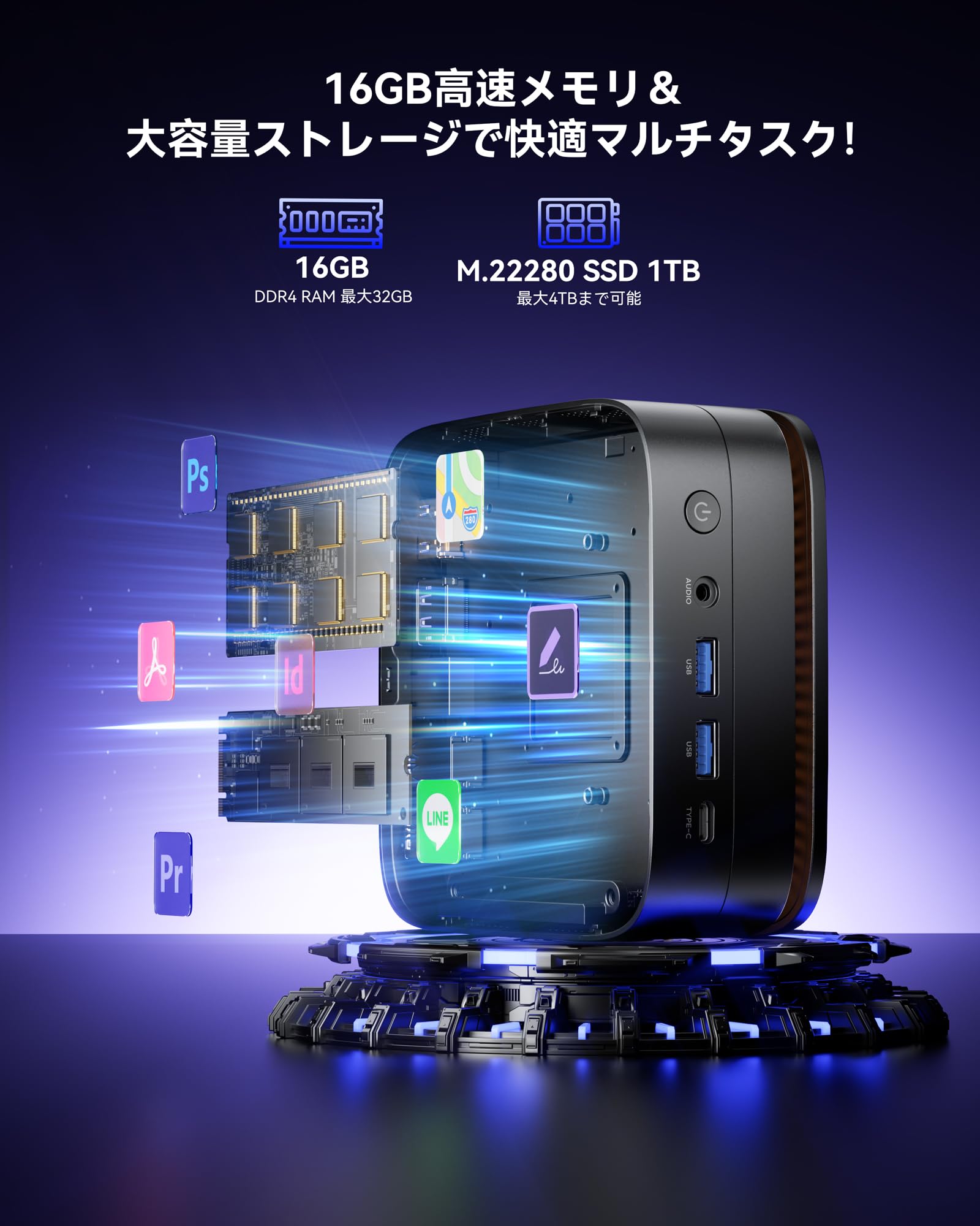 Amazon.co.jp: Mini PC, N100 Mini PC, 2023 Edition, Up to 3.4 GHz