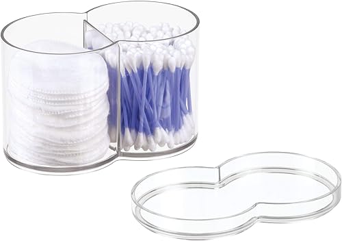 Miniatura 8 de iDesign The Clarity Collection - Organizador de cosméticos redondo de plástico con tapa de bandeja superior para mayor almacenamiento, 6.12 x 3.62 x