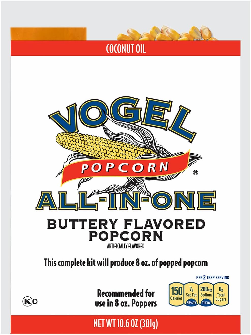 Vogel All in One Coconut Oil Popcorn Kit, 10.6 Ounce (Pack of 24)