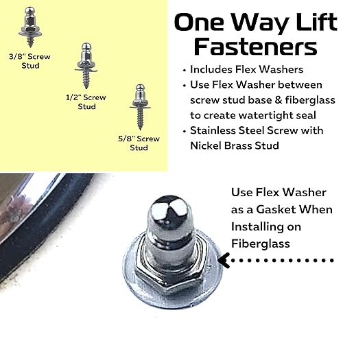 Miniatura 5 de EZ-Xtend Tornillo de fijación de elevación unidireccional, perno de latón niquelado con tornillo de acero inoxidable (10, 58 pulgadas)