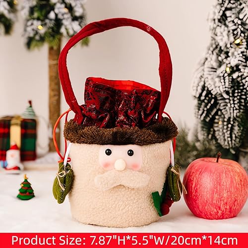Miniatura 5 de Yiuwccd Bolsas de regalo de Navidad, bolsas de Navidad con cordón ajustable, bolsas reutilizables para muñecas de Navidad, bolsas de regalo de