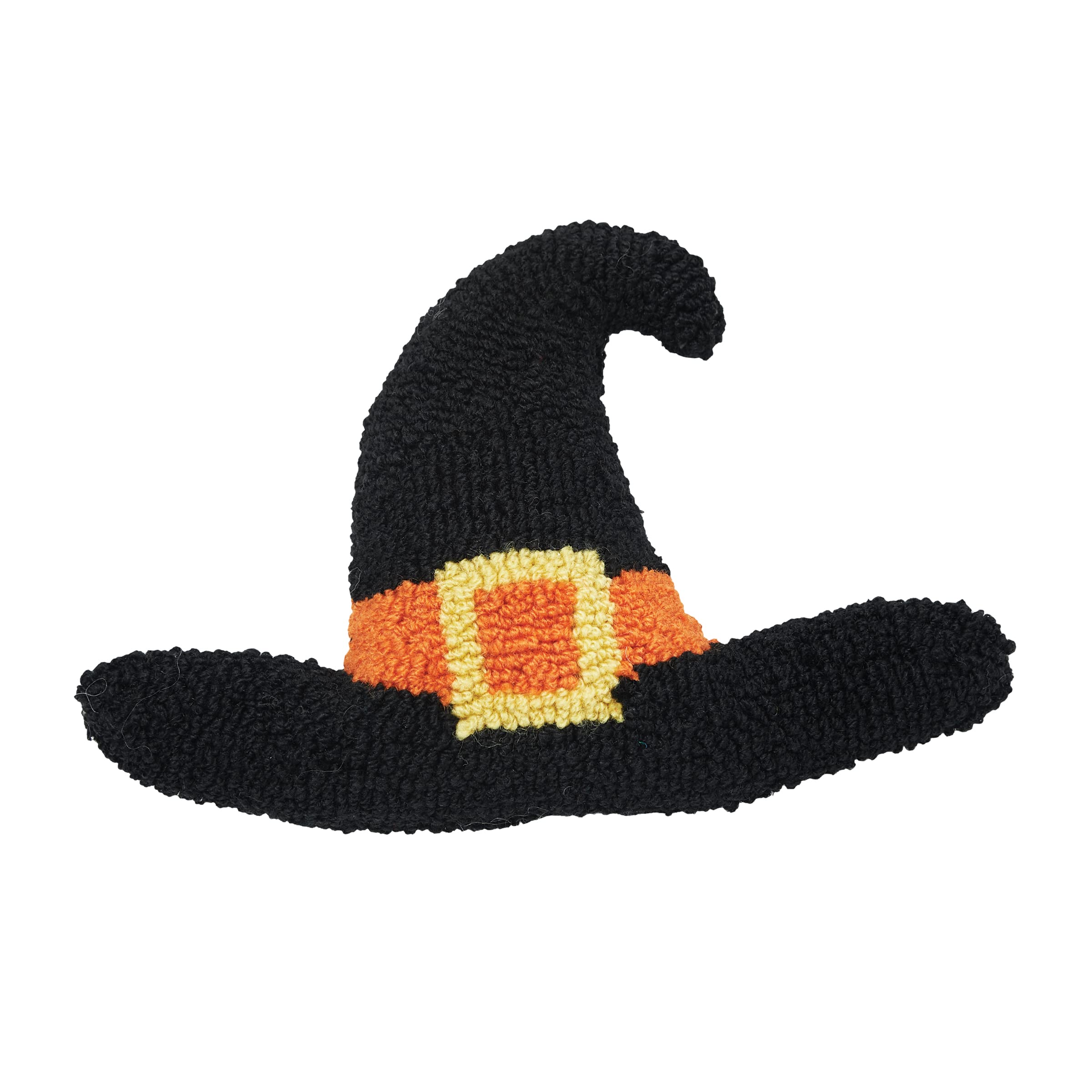 C&F Home Witch Hat Shaped Halloween Hooked Accent Throw Pillow 8" x 12" Cute Spooky Scary Autumn Fall Harvest Home Living Room Chair Couch Sofa Bed Bedroom Decor Decoration 8" x 12" Black
