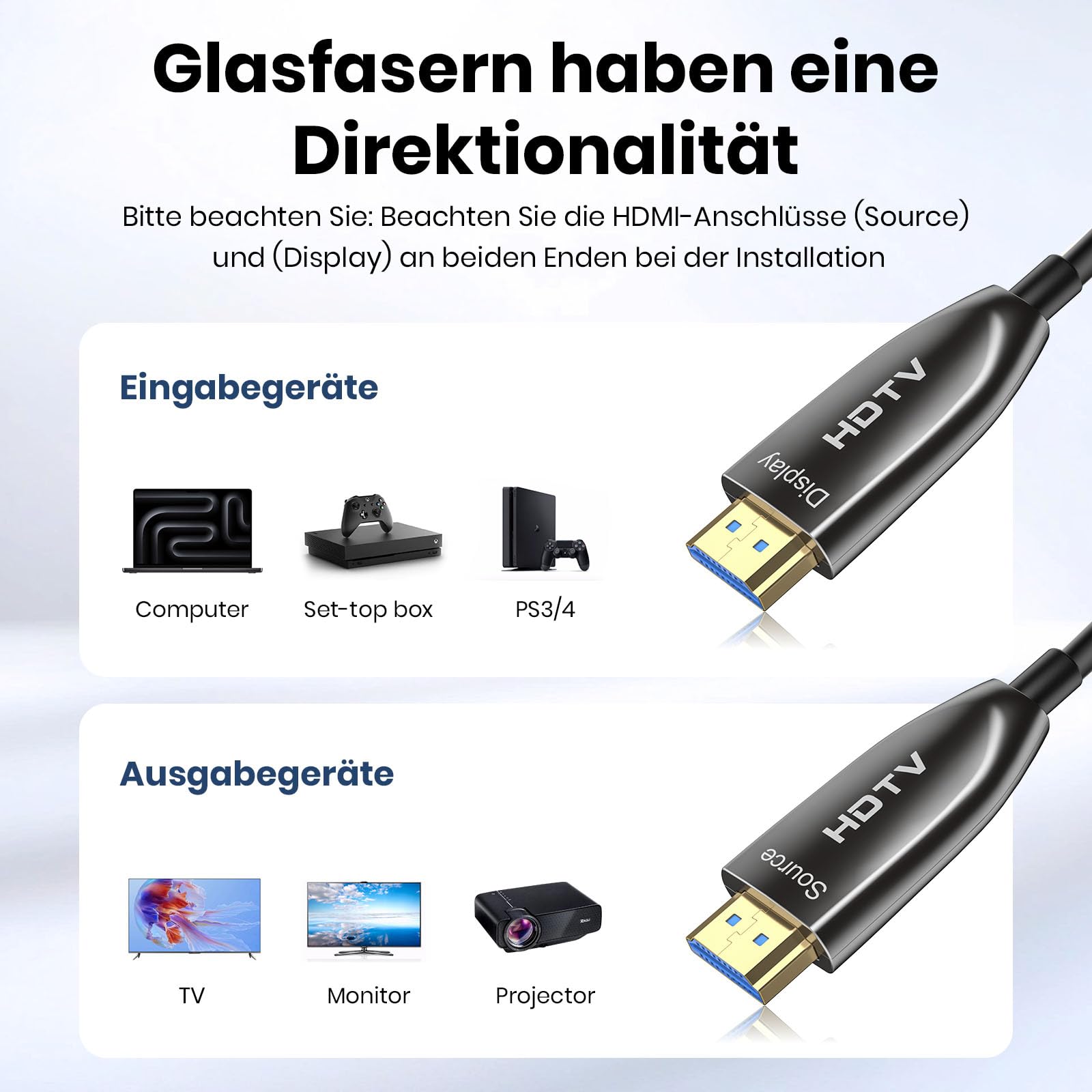 Cable HDMI 2.1 8K 30 m, cable HDMI 4K @ 144Hz/120Hz 8K @60Hz, eARC, HDR10, Dolby Atmos, 48 Gbps, HDCP 2.2 y 2.3 para HDTV/Soundbar/PS5/Blu-ray/Switch/proyector/portátil/pantalla/TV