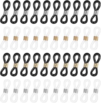 Ymapinc 40Pcs Eyeglass Chain Connector, Glass Holders for Women Eyeglasses Sunglasses Stylish Accessories Around Neck Chain Anti Slip StrapsRubber Zinc Alloy