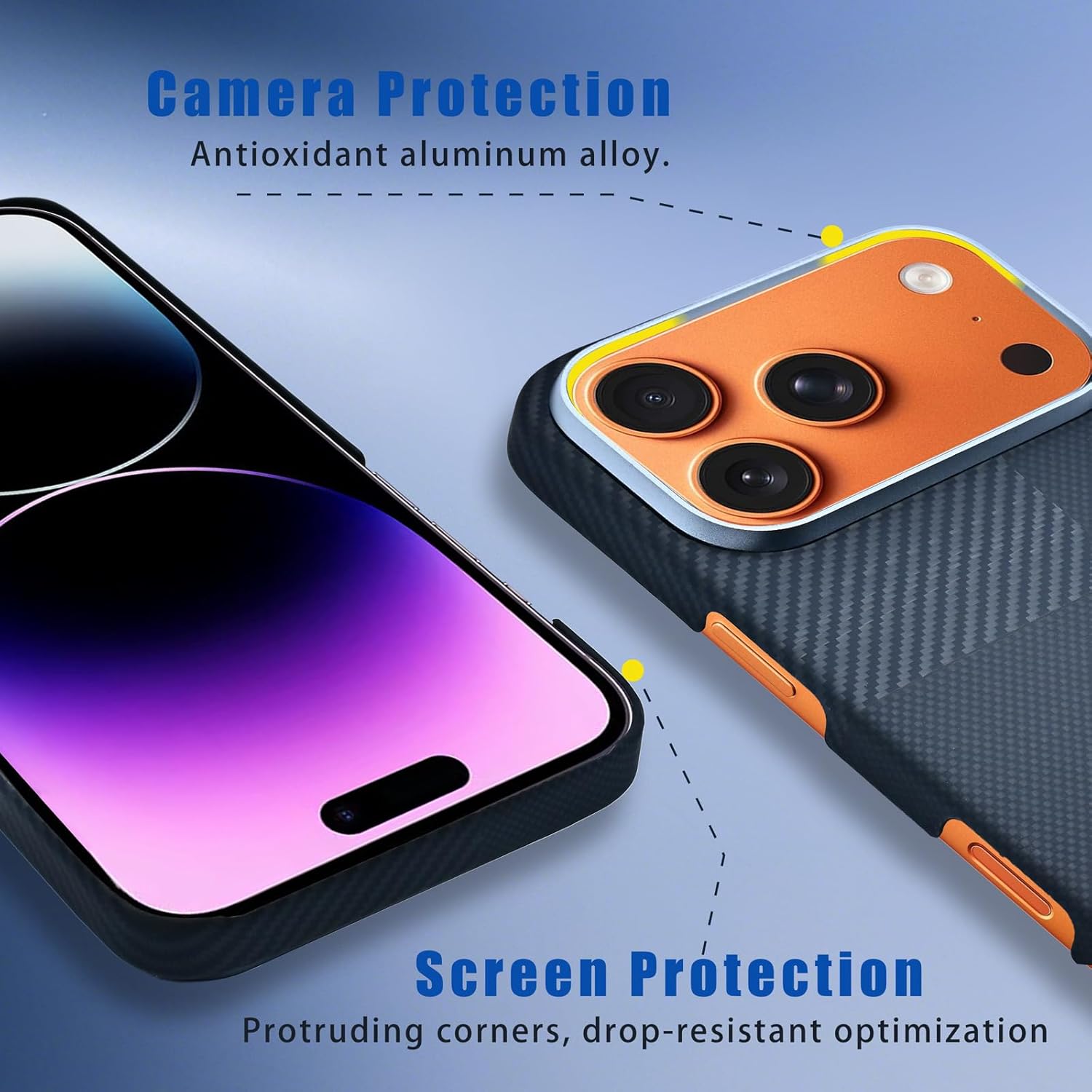Carbon Fiber Case for iPhone 17, Compatible with Magsafe, Ultra Slim Lightweight Minimalist Case Built with Dupont Kevlar Aramid Fiber (Black, iPhone 17 Pro Max Case)