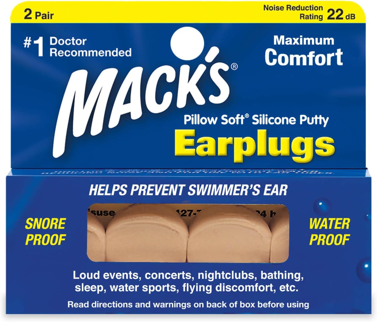 Mack's Pillow Soft Ear Plugs (2 Pair) - Beige