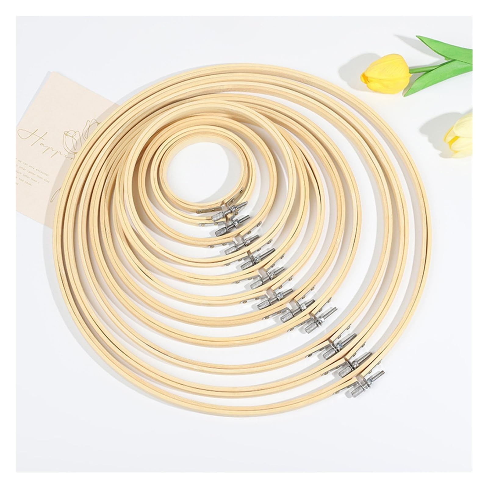 Bastidores para Bordar, Paquete de 10 bastidores Madera for Bordar (8-36 cm) for Punto Cruz DIY(30cm)
