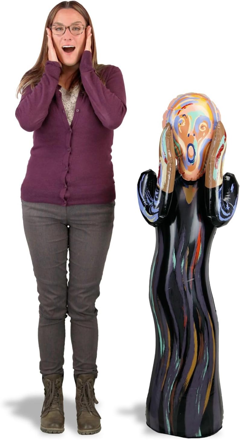 Zest For Life Inflatable The Scream Doll Large 48" Tall Edvard Munch w/Free Sticker
