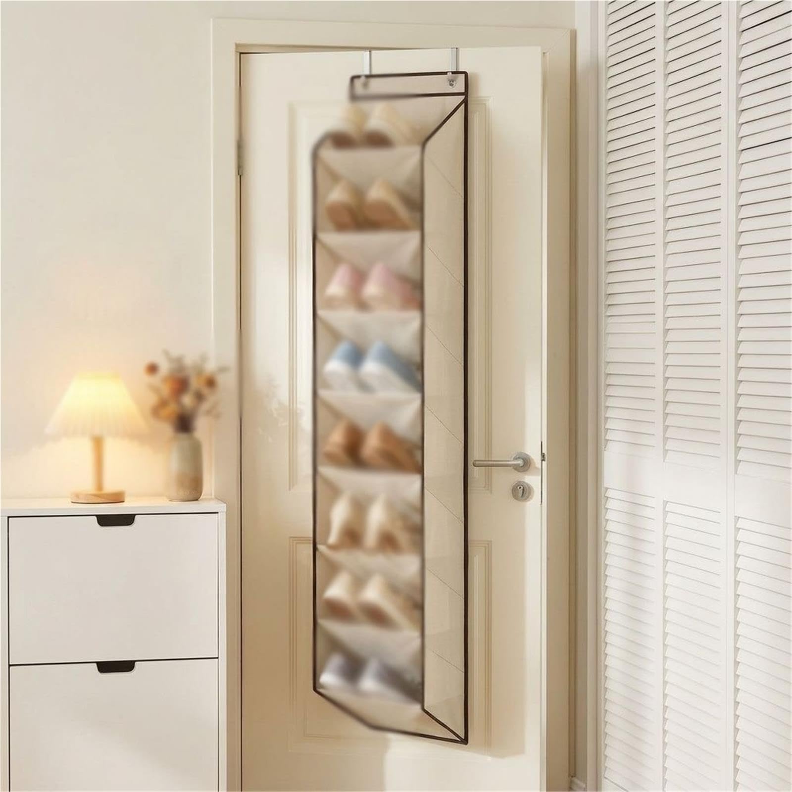 Organizzatore di scarpe sopra la porta, scarpiera sospesa for riporre