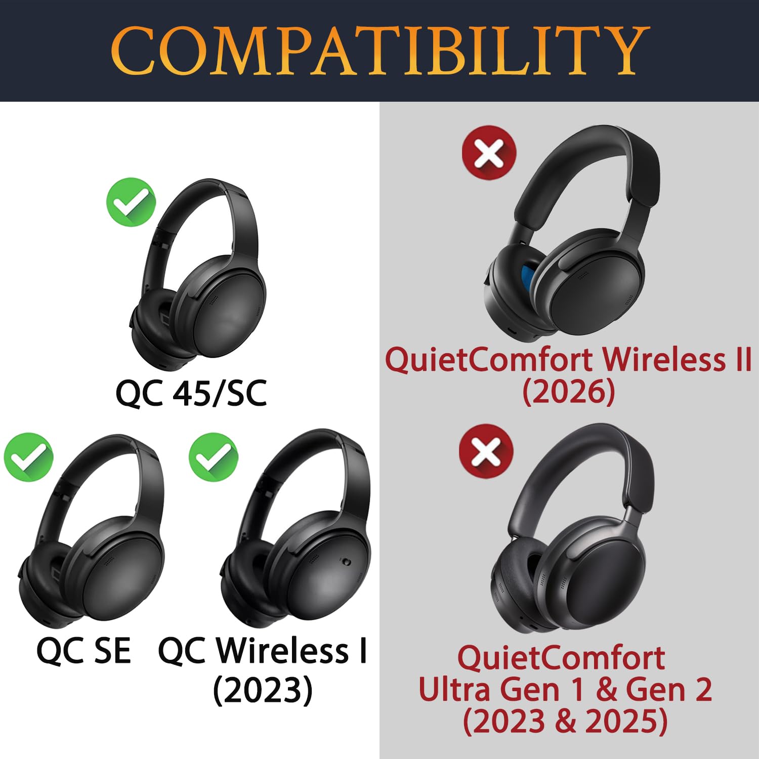 Amazon | SOULWIT マイクロスエード イヤーパッド for Bose (QC45/QC
