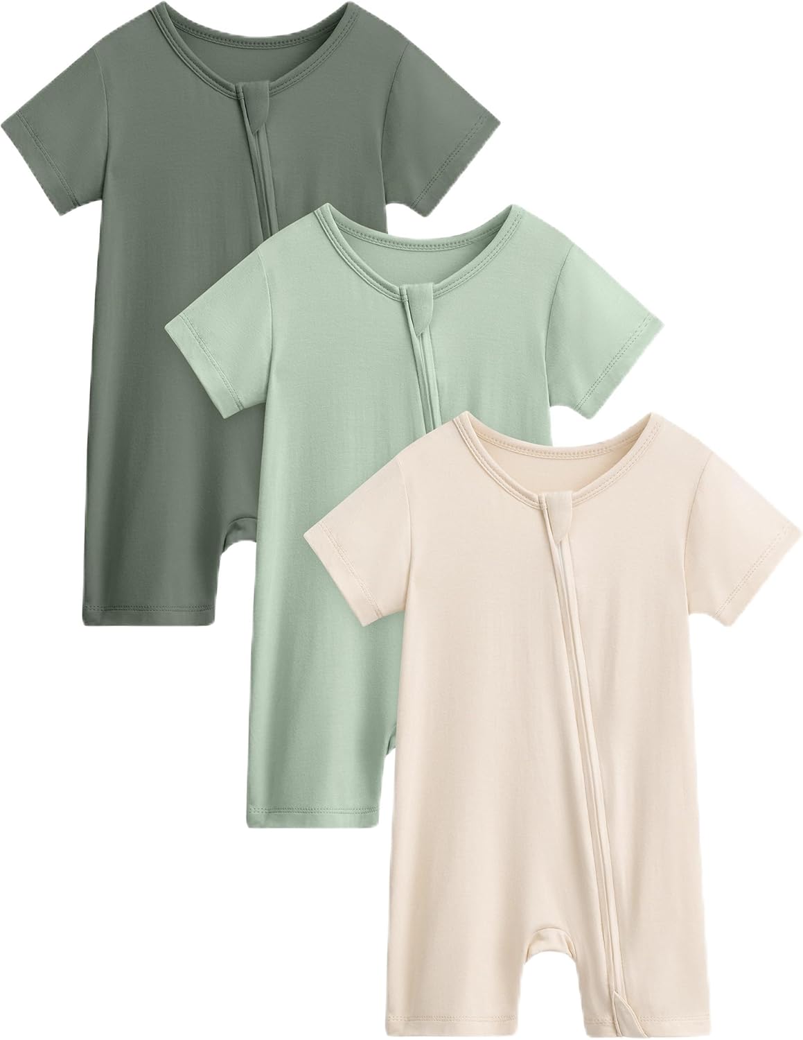 Yoofoss Baby Boy and Girl Romper Rayon Made from Bamboo Short Sleeve Newborn Summer Clothes 2-Way Zipper,Soft Breathbale