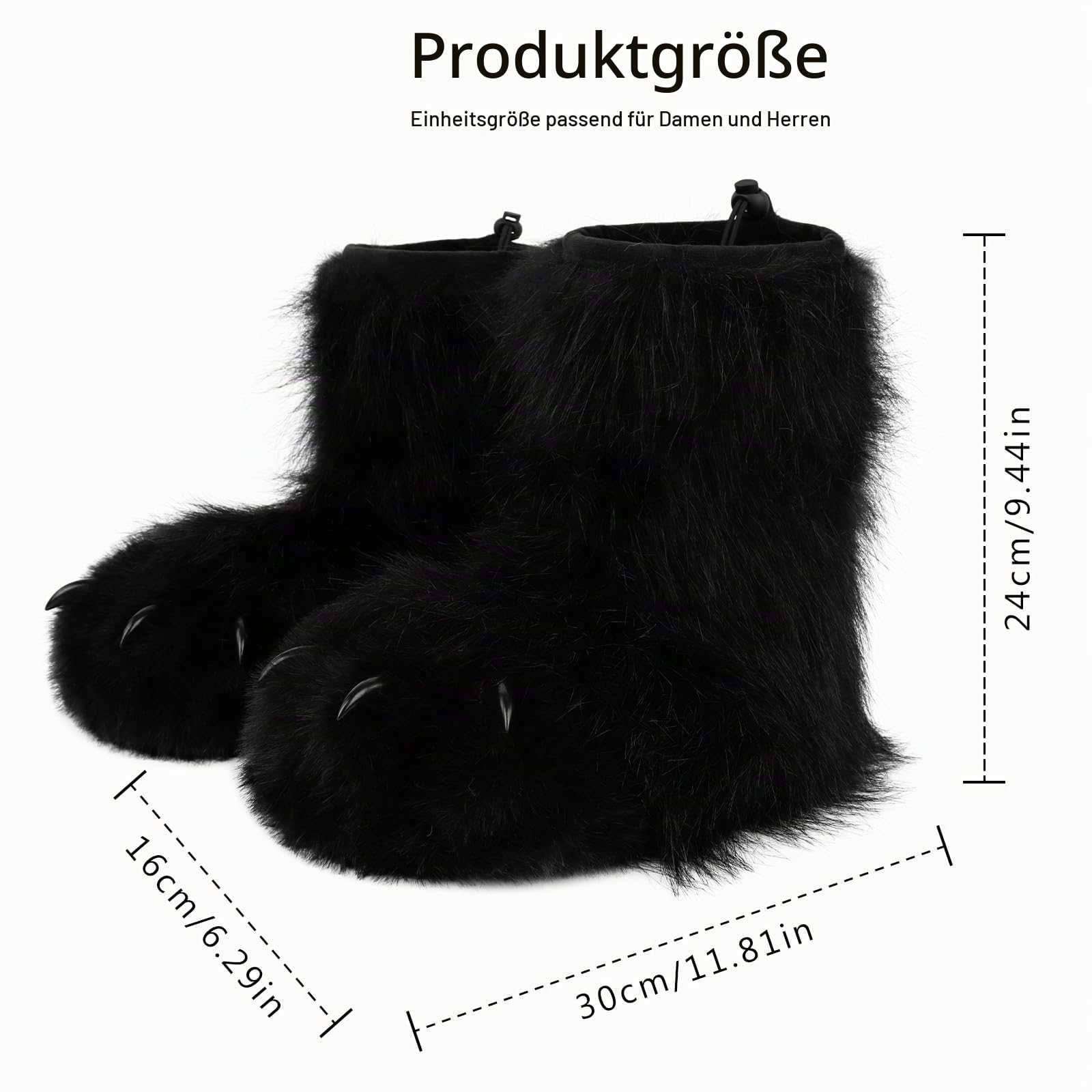 Pelzige Kunstpelz Schuhe Tier Katze Fuchs Pfote Hausschuhe Fursuit Plüsch Fuzzy Fluffy Warm Kralle Stiefel Kostüm Zubehör
