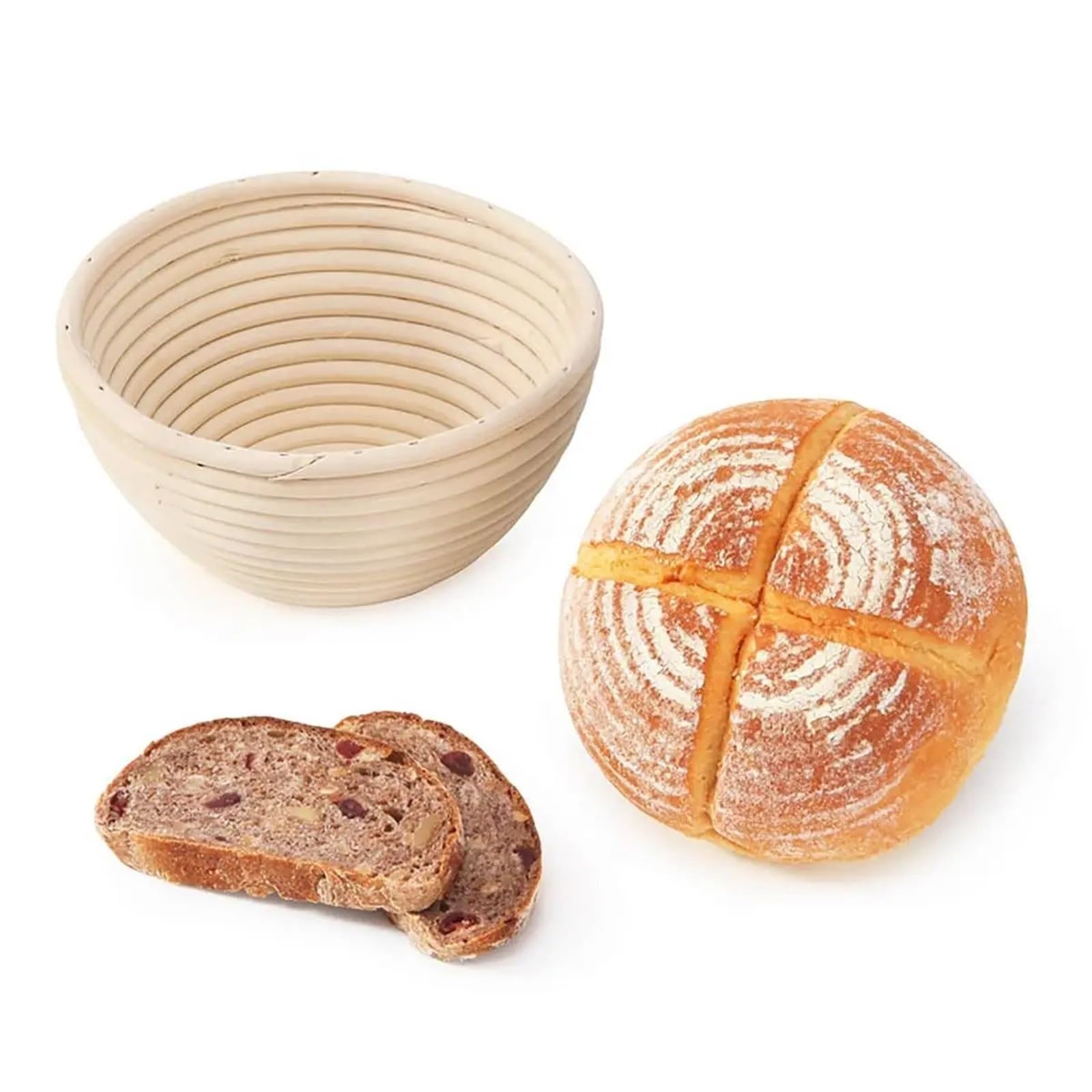Cesta de fermentación masa, cestas a prueba pan, cesta mimbre Natural for panaderos caseros, 1 ud Para Pan