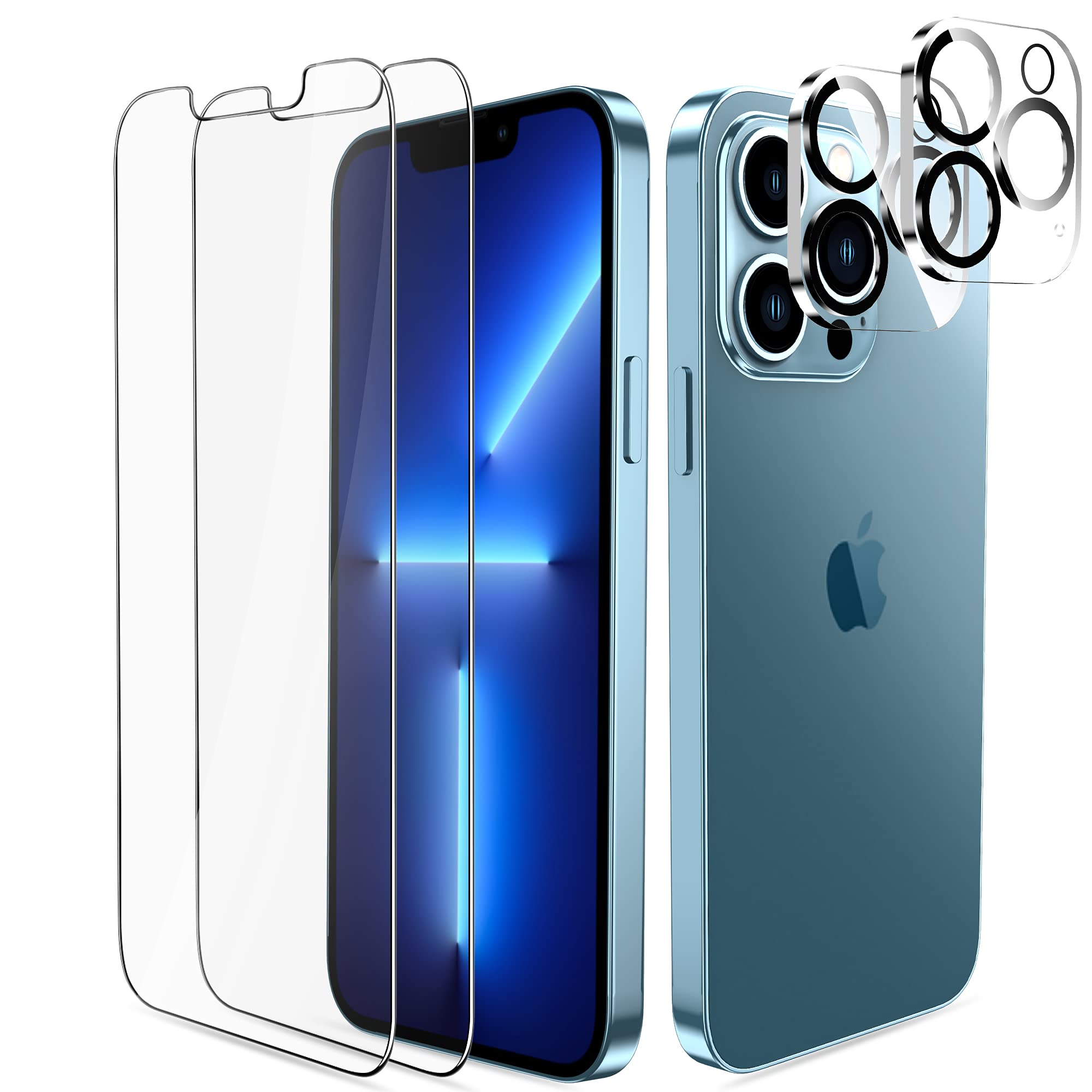 [2+2+1Pack] 2Pack Screen Protector Compatible for iPhone 13 Pro Max 6.7’’ with 2Pack Camera Lens Protector and 1Pack Privacy Screen Protector, Easy To Install, Anti-Scratch, Bubble Free, Case Friendly