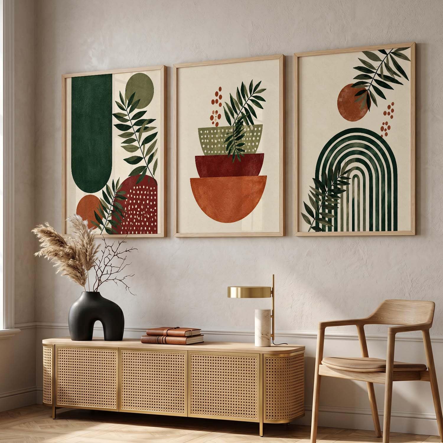 BOHO Wall Art Set - 3 Framed Prints -20 BOHO Wall Art Set - 3 Framed Prints -20